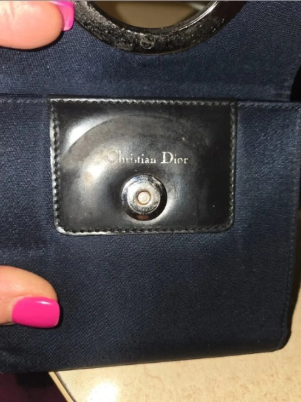 Cute Dior compact wallet Navy blue
